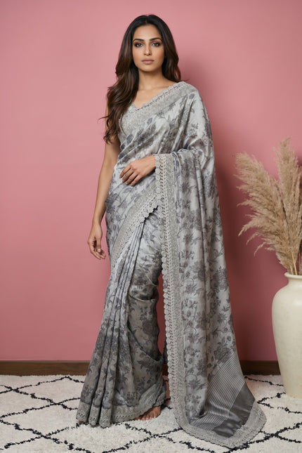 Crochet Bloom Kota Saree