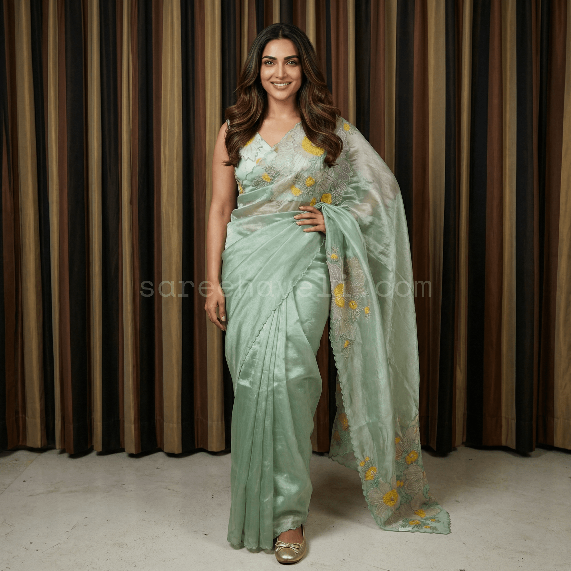 The Organza Edit - Saree Haveli Light Green