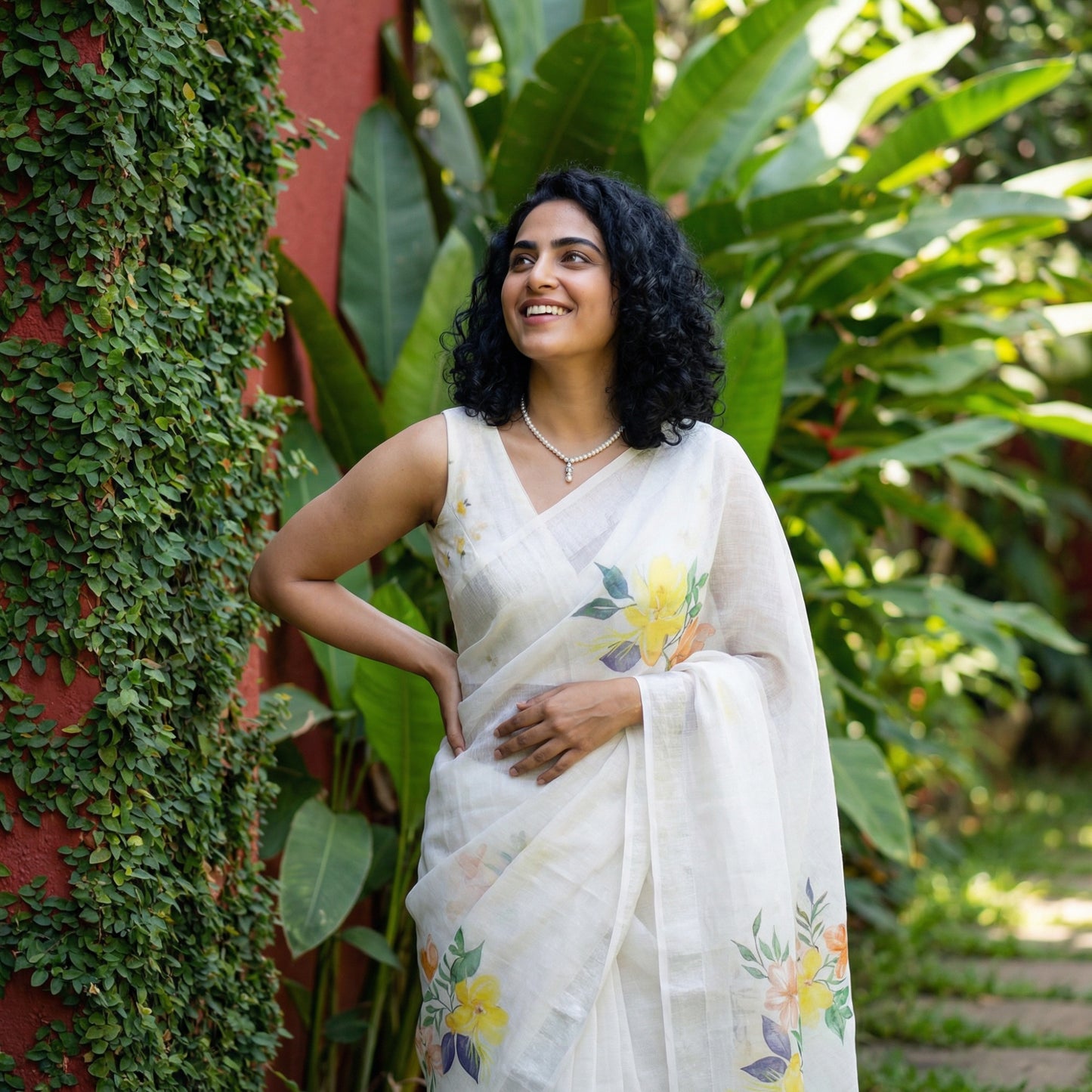 Sunlit Blossom Saree