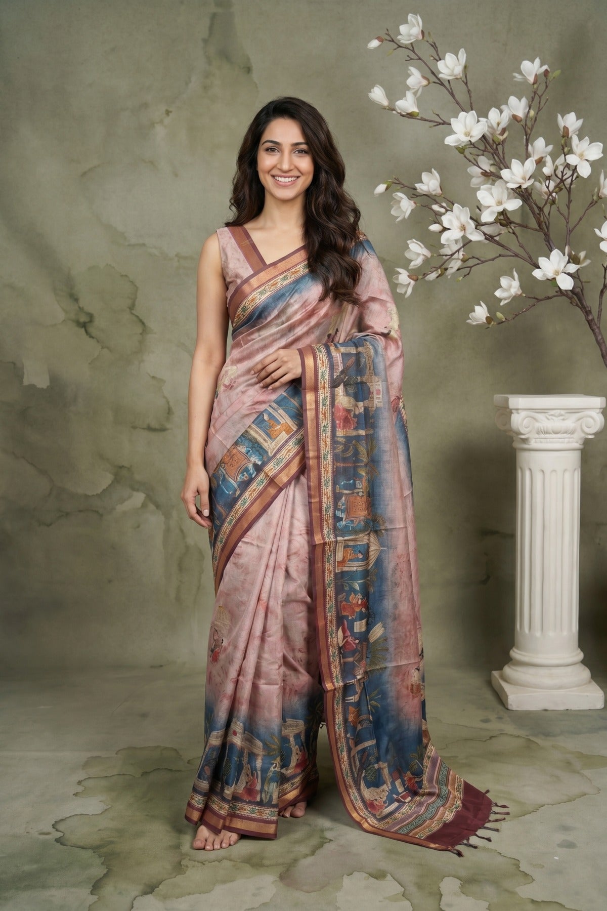 Heritage Tales Semi Modal Saree