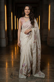 Petals in Paint-Tissue Linen Saree