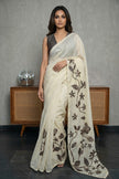 Ajrakh Rose Trail Linen Tissue Saree