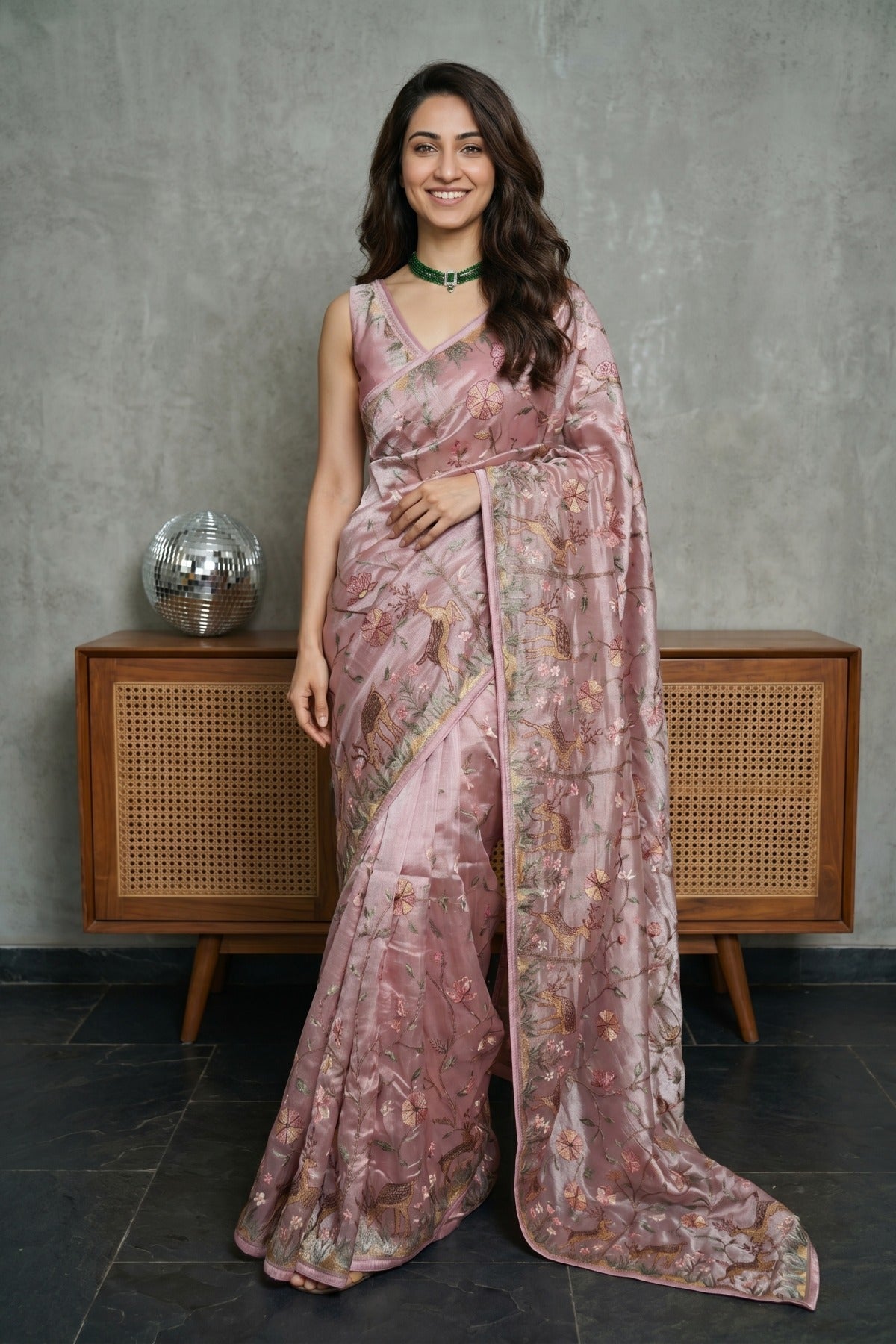 Deer & Blossom Premium Tissue Saree