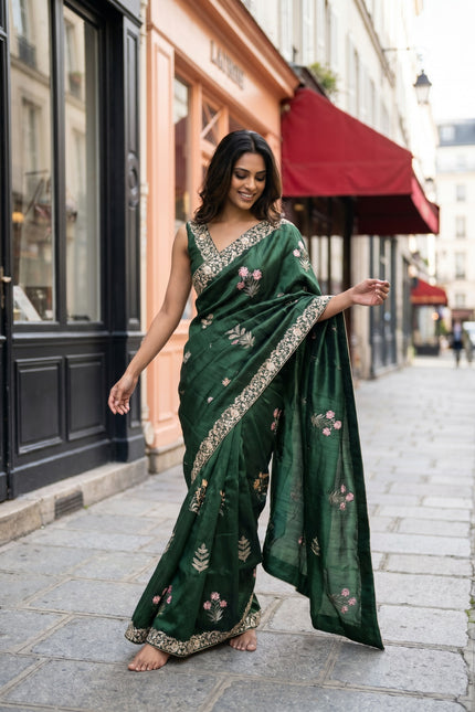 Royal Bloom Premium Semi Tussar Saree
