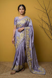 Floral Bloom Satin Tussar Saree