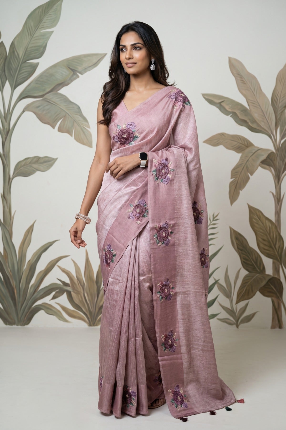 The Blush & Rose Jute Silk Saree