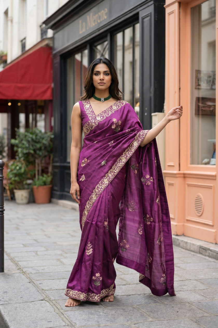 Royal Bloom Premium Semi Tussar Saree