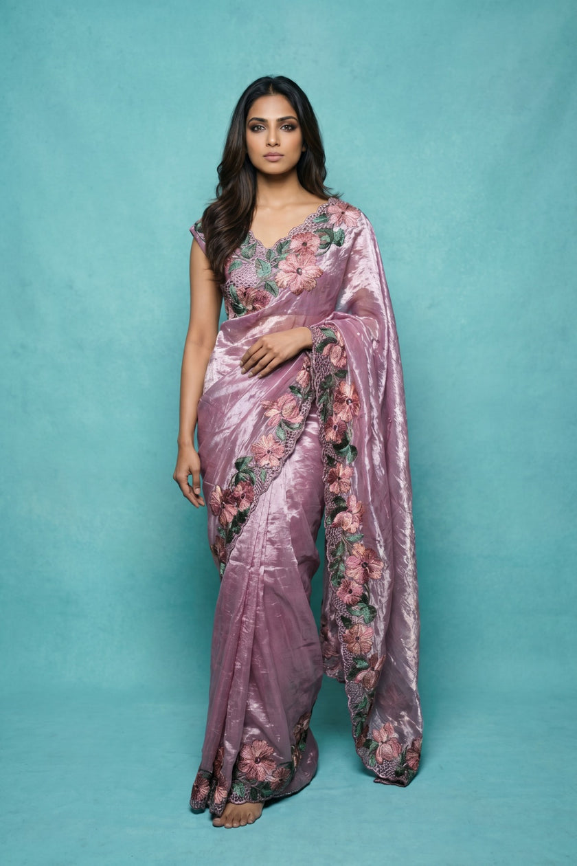 Floral Blossom Crush Silk Saree