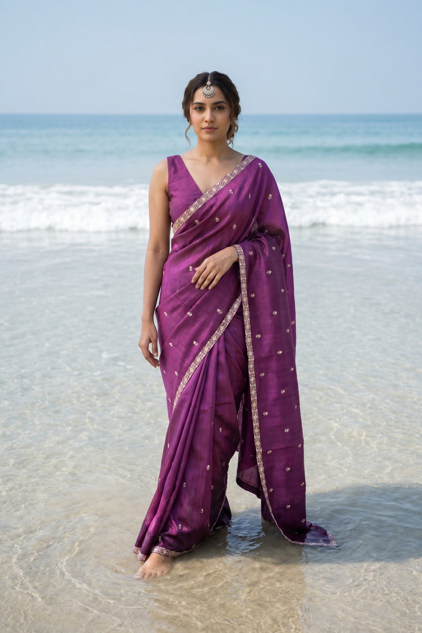 Timeless Butta Semi Tussar Saree