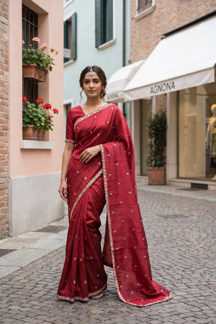 Timeless Butta Semi Tussar Saree