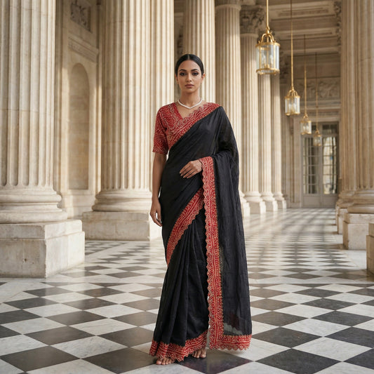 Midnight Bandhani Satin