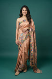 Autumn Bloom Printed Tussar Saree