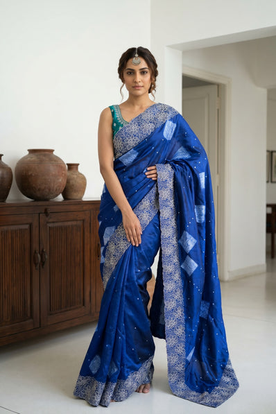 Botanical Lines  Blended Tussar Saree