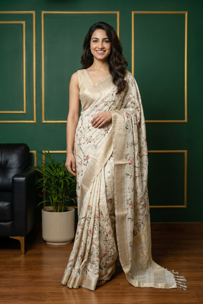 Ivory Rose Premium Tussar
