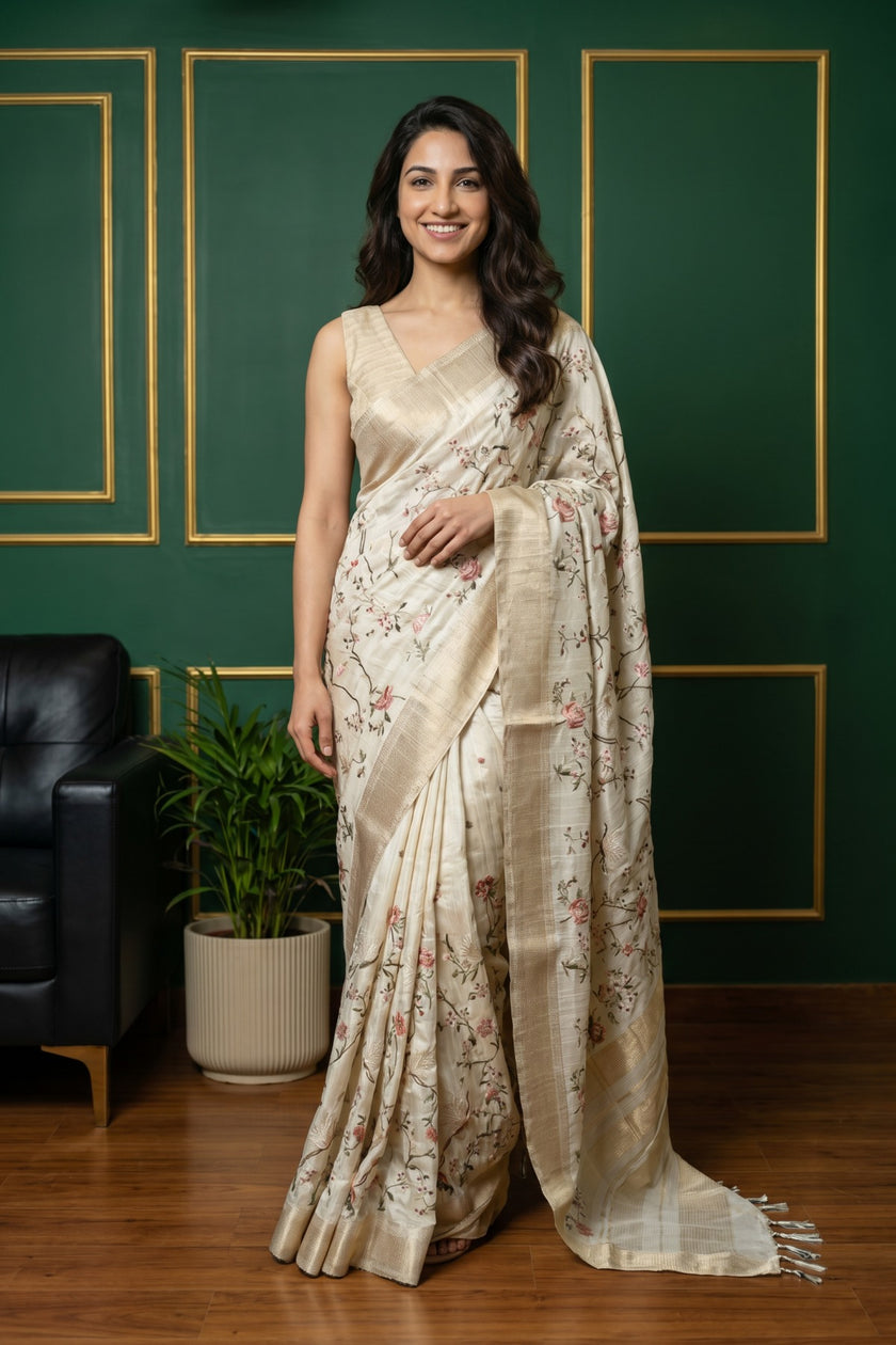 Ivory Rose Premium Tussar
