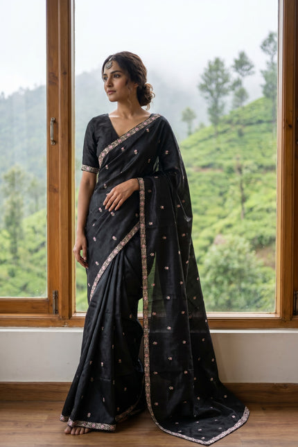Timeless Butta Semi Tussar Saree