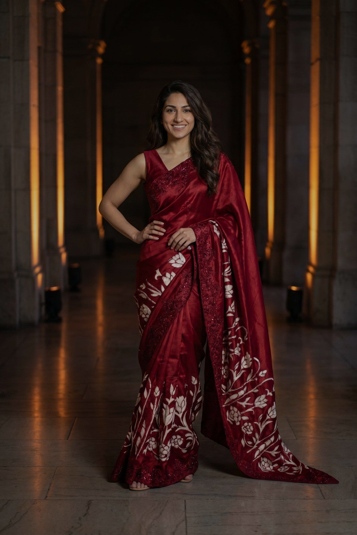Signature Cutwork Appliqué Silk Saree