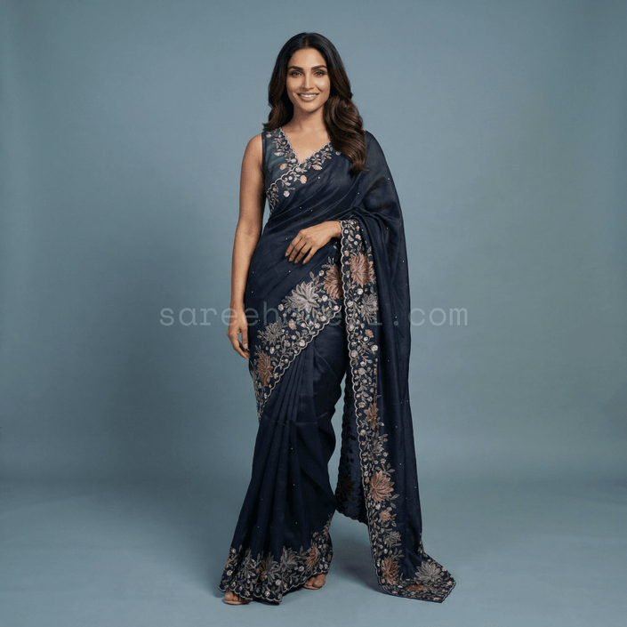 Midnight Garden Tussar - Saree Haveli Default Title