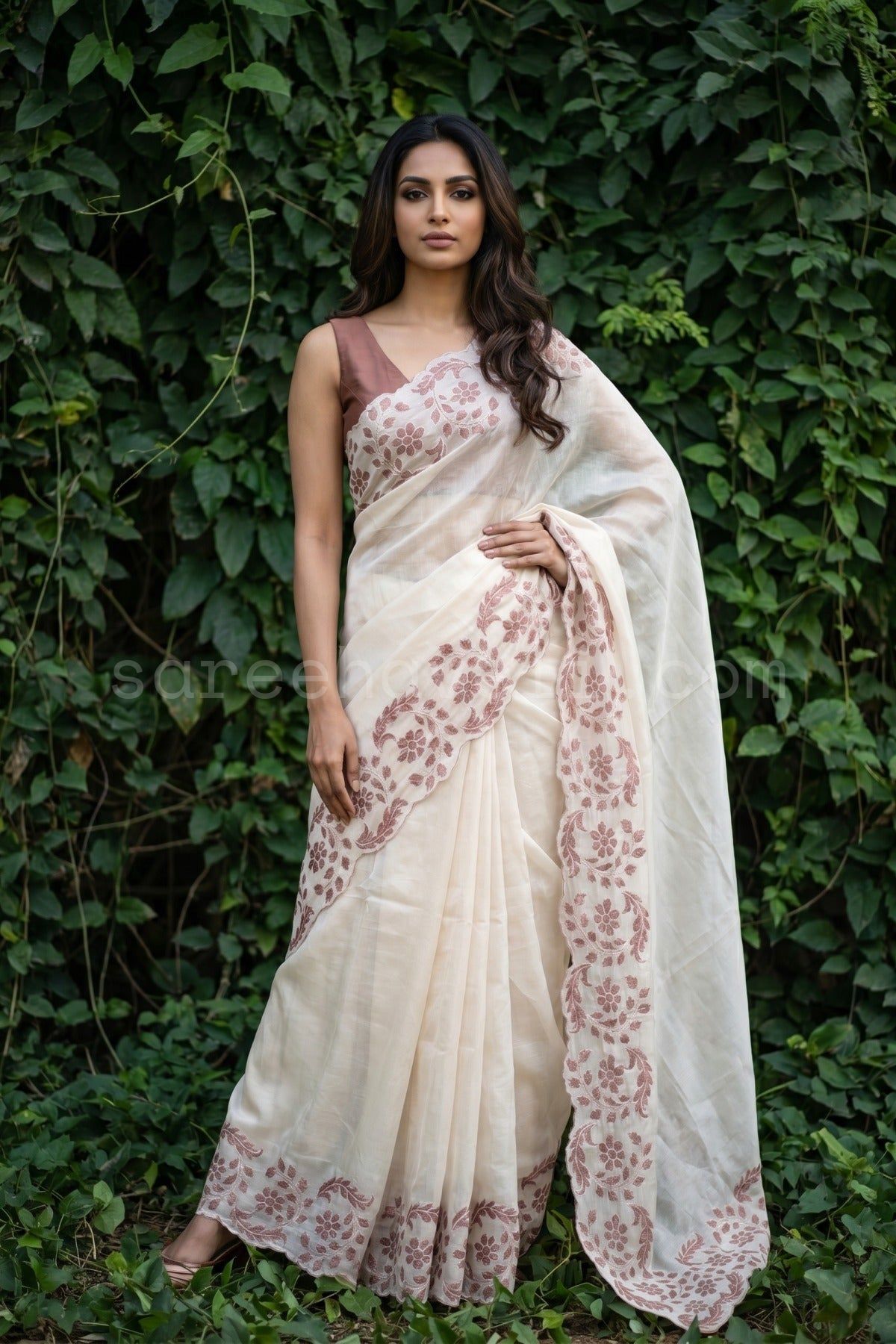 Cocoa Mauve Appliqué Kota