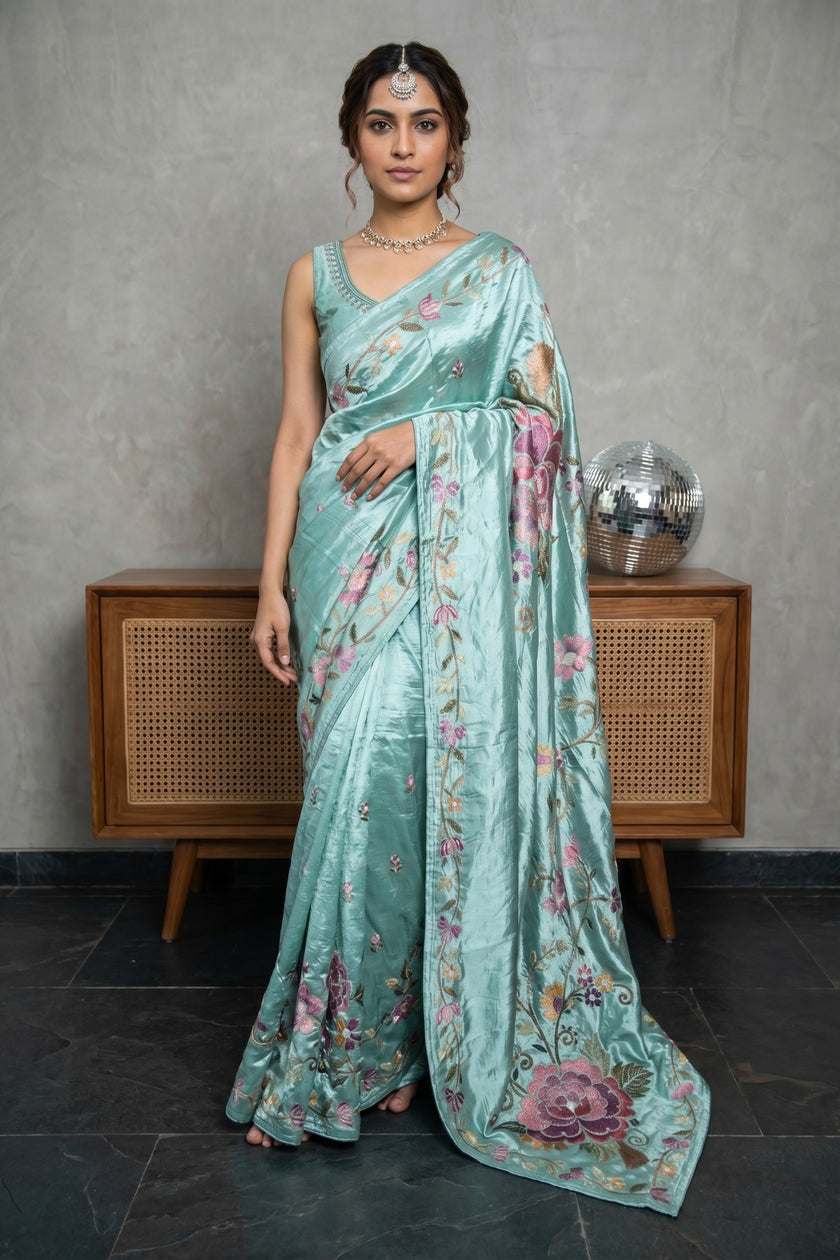 Enchanted Bloom Raw Silk