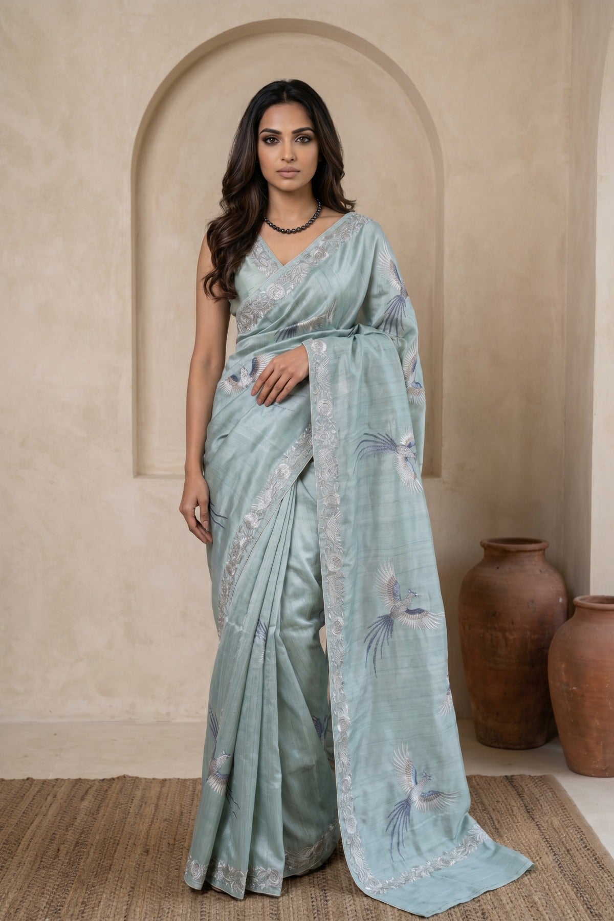 Bird Whisper Tussar Silk