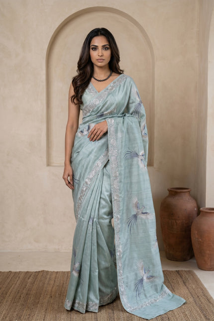 Bird Whisper Tussar Silk