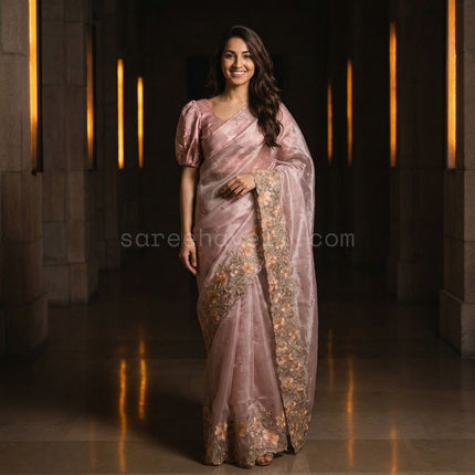 Rose Mist Embroidered Tissue