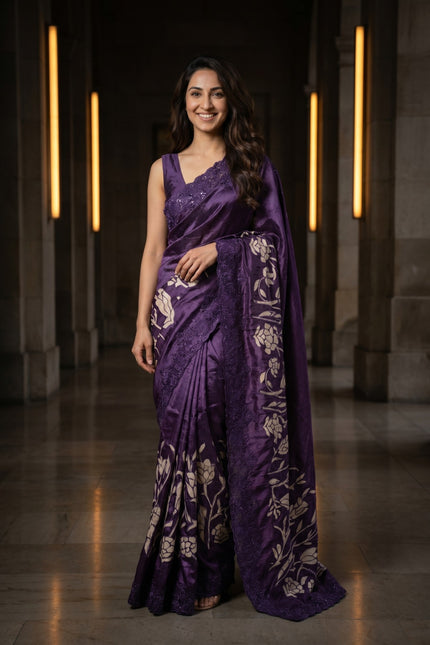 Signature Cutwork Appliqué Silk Saree