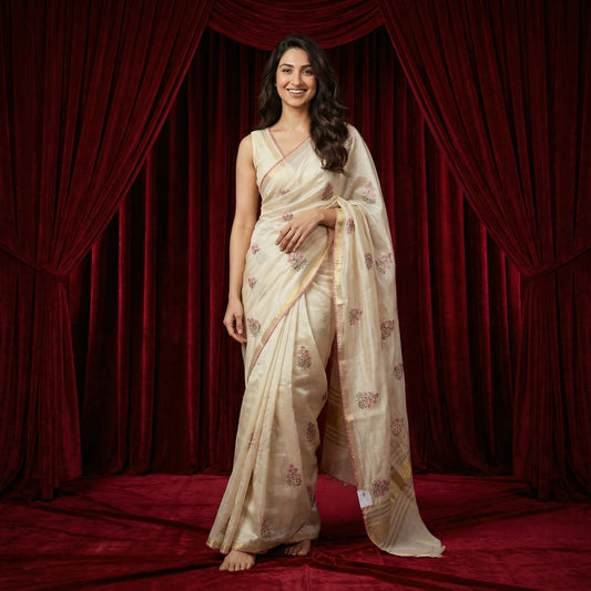 Floral Grace Mul Chanderi