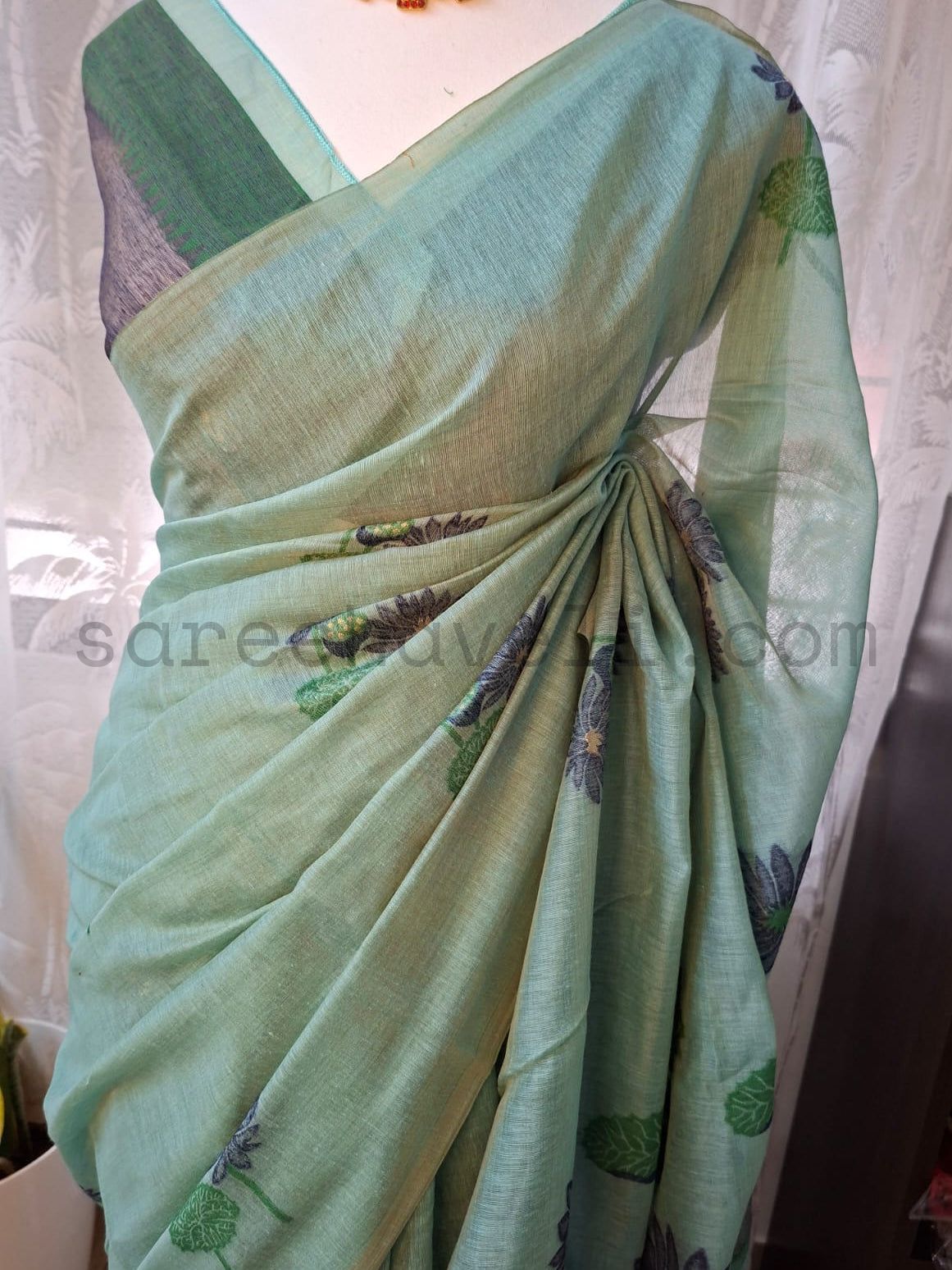 Rama Green Pichwai Woven Muga Silk Saree - Saree Haveli Default Title