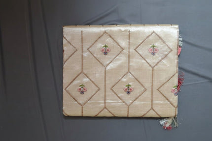 Golden Lattice Semi Silk Saree