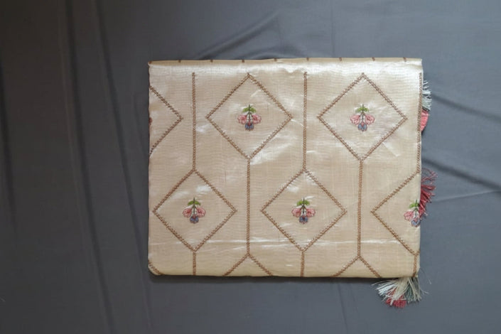 Golden Lattice Semi Silk Saree
