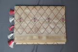 Golden Lattice Semi Silk Saree