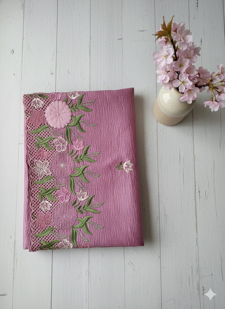 Cut Work Saree with embroidery detailing