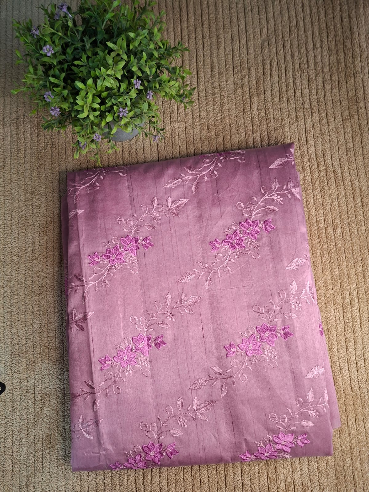 Blended Tussar-Embroideried Saree