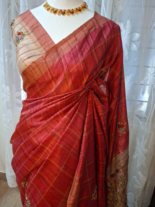 Traditional Soft Tussar Silk Saree