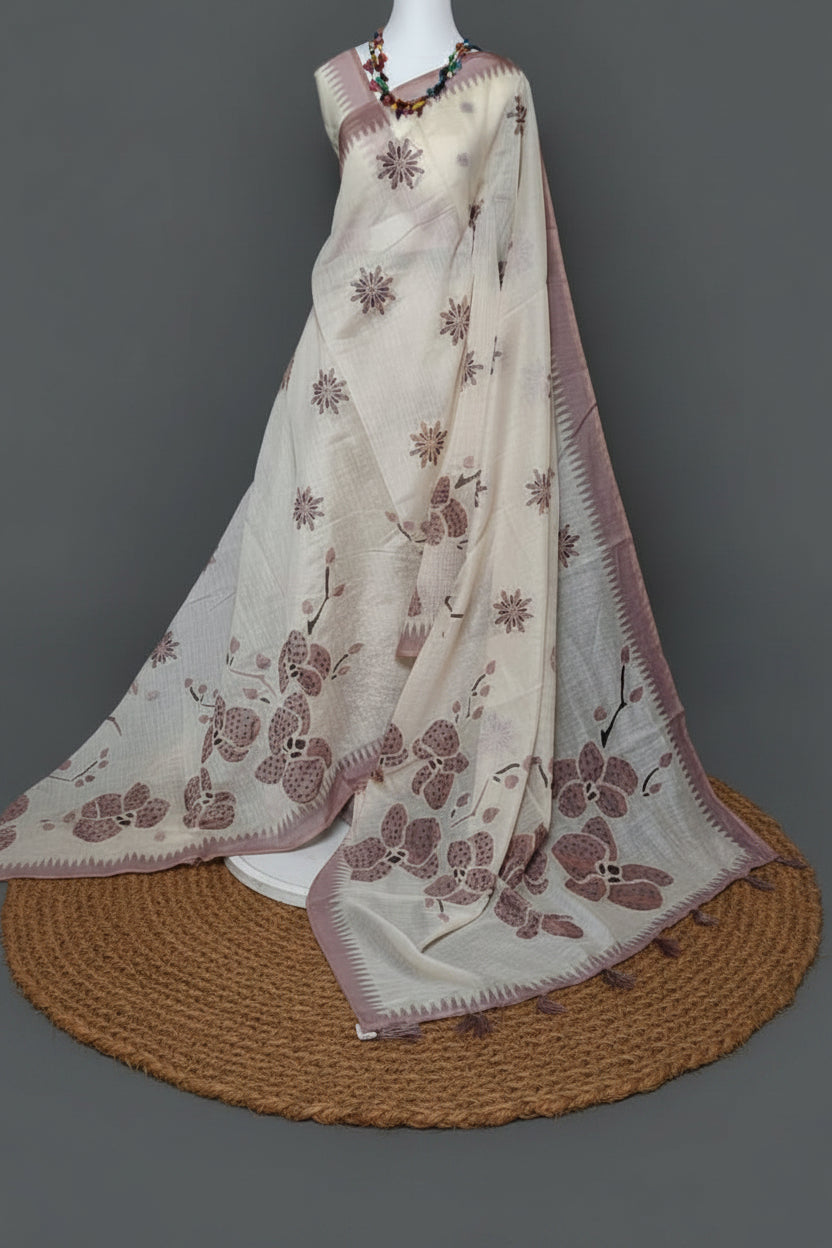 Whisper Bloom Chanderi Saree
