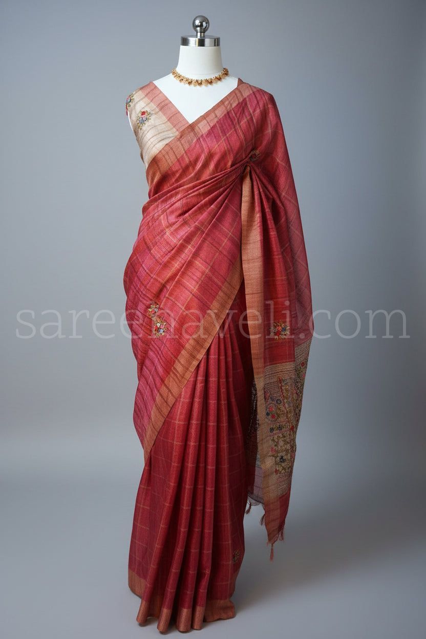 Traditional Soft Tussar Silk Saree - Saree Haveli Default Title