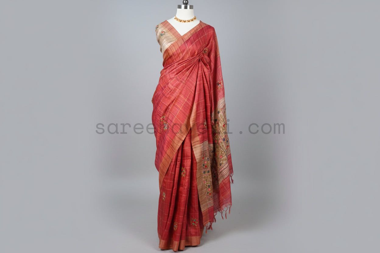 Traditional Soft Tussar Silk Saree - Saree Haveli Default Title