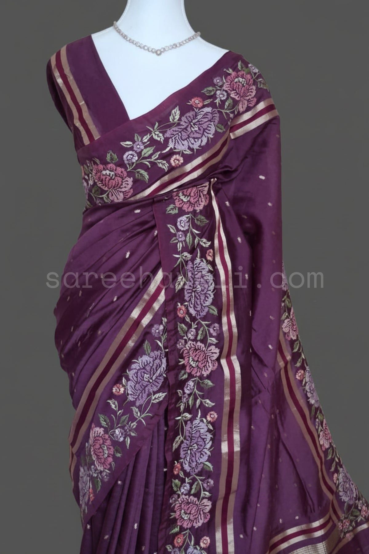 Cross-Stitch Bloom Tussar Crepe