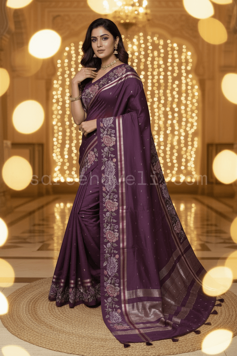 Cross-Stitch Bloom Tussar Crepe