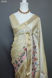 Ivory Swan Symphony Tissue Silk Saree