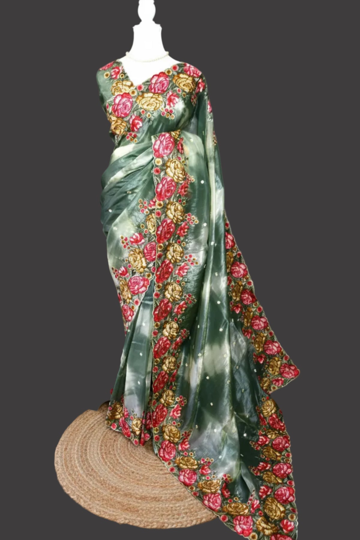 Vintage Colour Wash Crush Tussar Saree